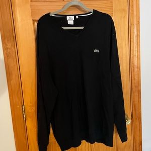 Men’s Lacoste Black V-Neck Sweater